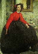 James Tissot portrait of a lady, c. oil painting reproduction